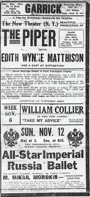 Garrick Theatre - Old Ad